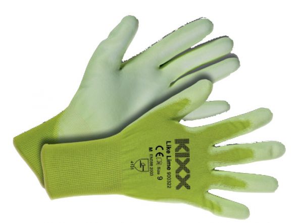 Zaščitne rokavice Kixx Like, limeta 07/S